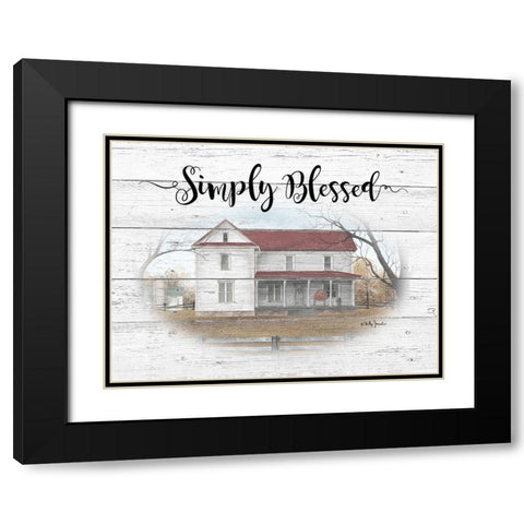 Simply Blessed Black Modern Wood Framed Art Print with Double Matting by Jacobs, Billy