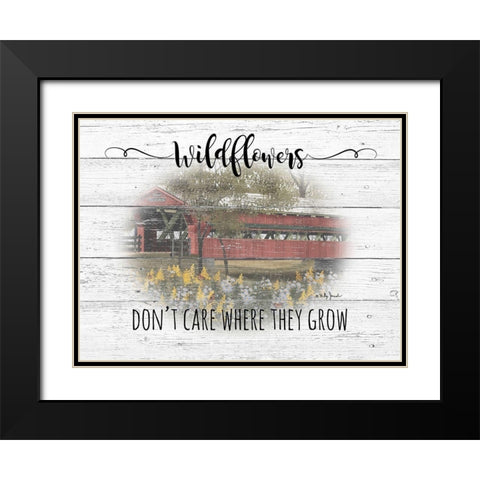 Wildflowers Black Modern Wood Framed Art Print with Double Matting by Jacobs, Billy