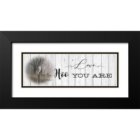 Love Hoo You Are Black Modern Wood Framed Art Print with Double Matting by Jacobs, Billy