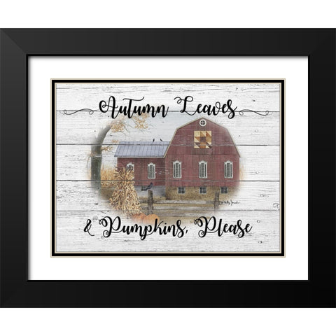 Autumn Leaves Black Modern Wood Framed Art Print with Double Matting by Jacobs, Billy