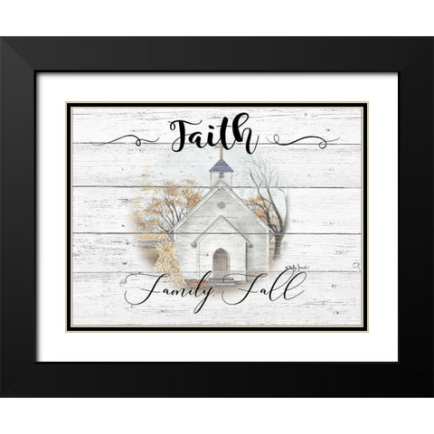 Faith-Family-Fall Black Modern Wood Framed Art Print with Double Matting by Jacobs, Billy