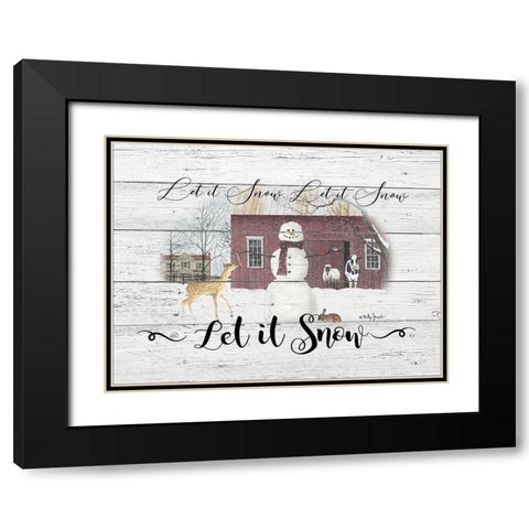 Let It Snow Black Modern Wood Framed Art Print with Double Matting by Jacobs, Billy