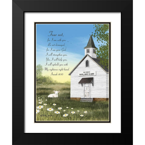 Fear Not with Verse Black Modern Wood Framed Art Print with Double Matting by Jacobs, Billy
