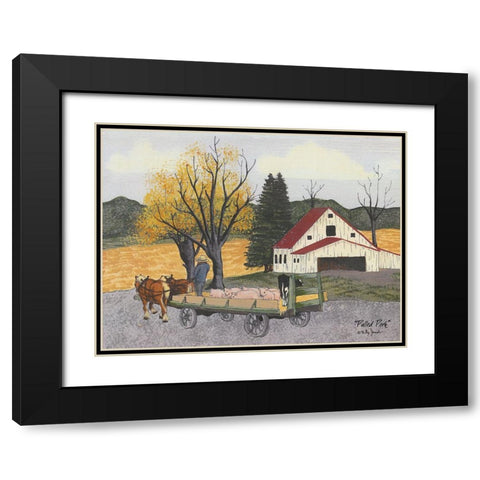 Pulled Pork Black Modern Wood Framed Art Print with Double Matting by Jacobs, Billy