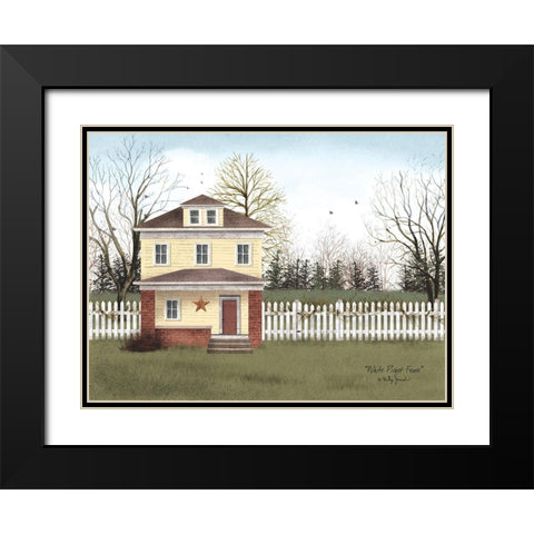 White Picket Fence Black Modern Wood Framed Art Print with Double Matting by Jacobs, Billy