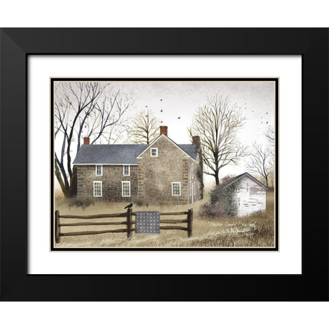 Chester County Fieldstone Black Modern Wood Framed Art Print with Double Matting by Jacobs, Billy
