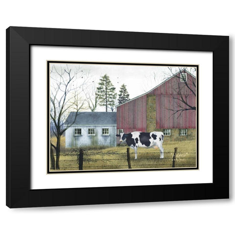 Holstein Black Modern Wood Framed Art Print with Double Matting by Jacobs, Billy