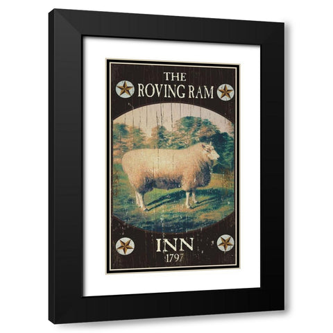 Roving Ram Black Modern Wood Framed Art Print with Double Matting by Jacobs, Billy