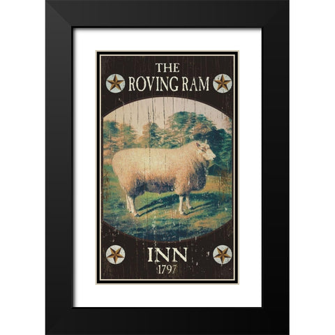 Roving Ram Black Modern Wood Framed Art Print with Double Matting by Jacobs, Billy