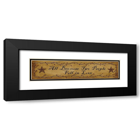All Because Two People    Black Modern Wood Framed Art Print with Double Matting by Jacobs, Billy