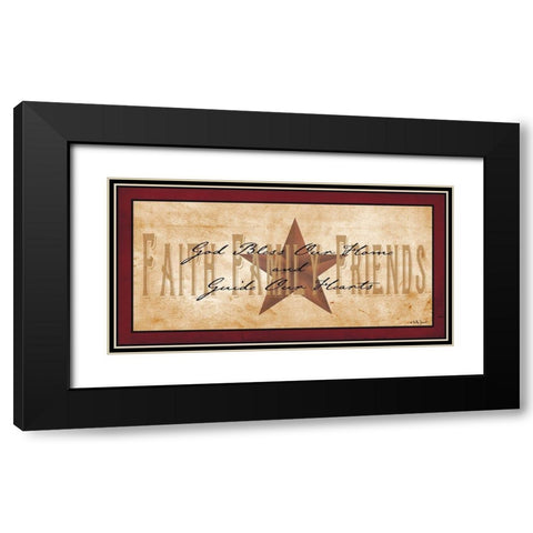 Faith Family Friends Black Modern Wood Framed Art Print with Double Matting by Jacobs, Billy