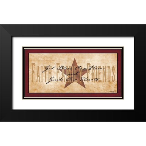 Faith Family Friends Black Modern Wood Framed Art Print with Double Matting by Jacobs, Billy