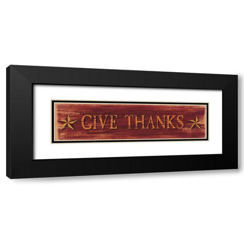 Give Thanks Black Modern Wood Framed Art Print with Double Matting by Jacobs, Billy