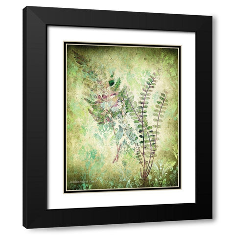 Organic Greenery in Damask I   Black Modern Wood Framed Art Print with Double Matting by Bluebird Barn