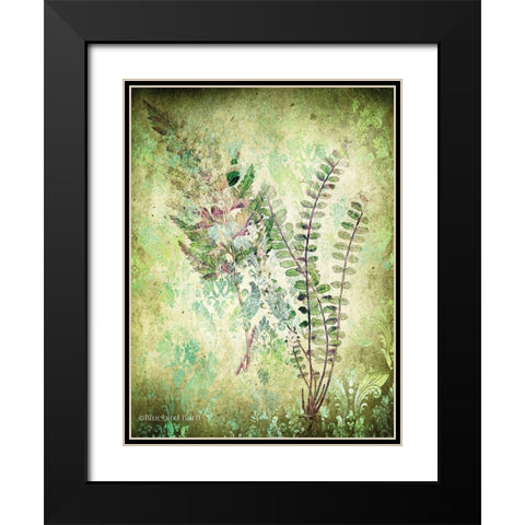 Organic Greenery in Damask I   Black Modern Wood Framed Art Print with Double Matting by Bluebird Barn