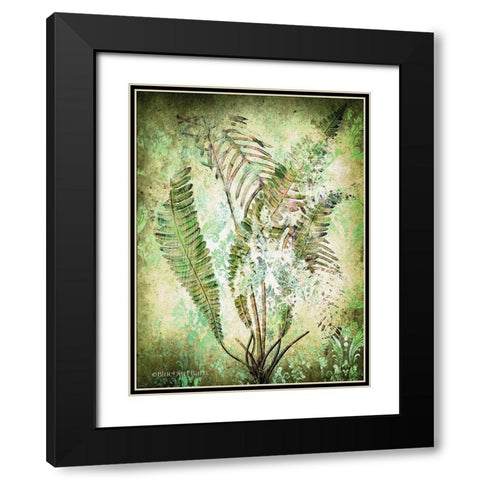 Organic Greenery in Damask II   Black Modern Wood Framed Art Print with Double Matting by Bluebird Barn