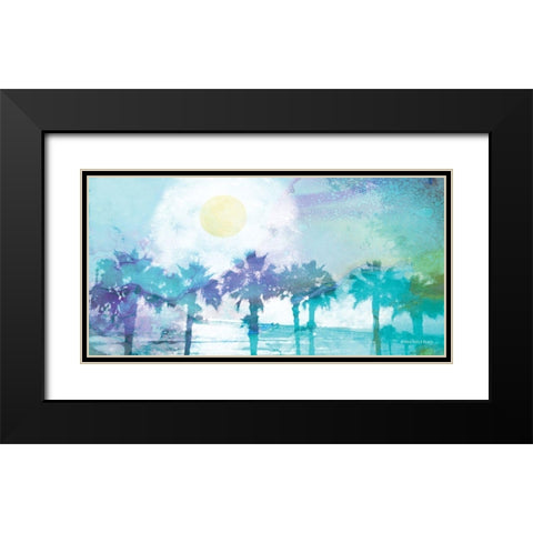 Blue Moon Palm Beach Black Modern Wood Framed Art Print with Double Matting by Bluebird Barn