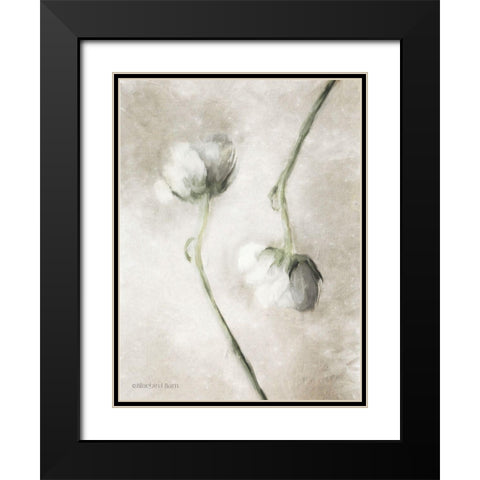 Blush Ranunculus Duo Black Modern Wood Framed Art Print with Double Matting by Bluebird Barn