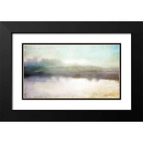 Soft Lake Landscape Black Modern Wood Framed Art Print with Double Matting by Bluebird Barn