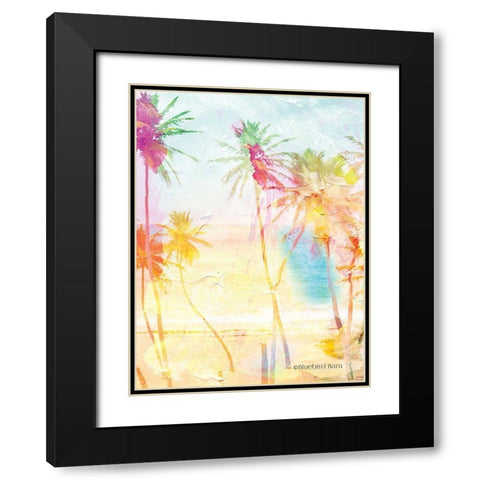 Bright Summer Palm Group I Black Modern Wood Framed Art Print with Double Matting by Bluebird Barn