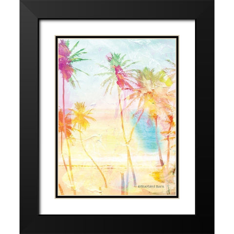 Bright Summer Palm Group I Black Modern Wood Framed Art Print with Double Matting by Bluebird Barn