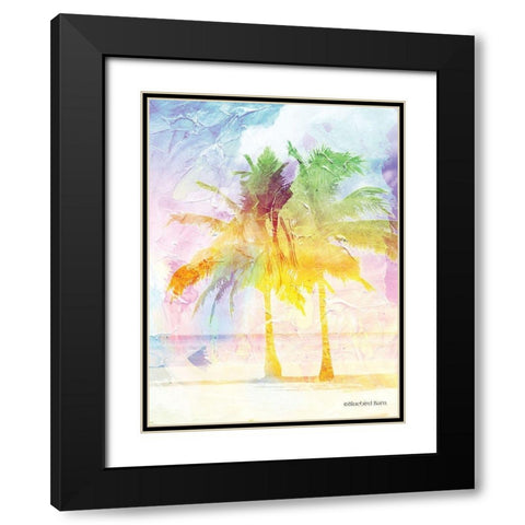 Bright Summer Palm Group II Black Modern Wood Framed Art Print with Double Matting by Bluebird Barn