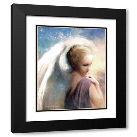 Angelus Black Modern Wood Framed Art Print with Double Matting by Bluebird Barn