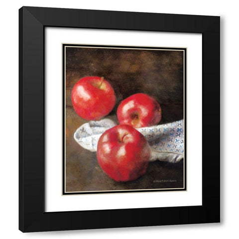 Apples and Quilt Black Modern Wood Framed Art Print with Double Matting by Bluebird Barn