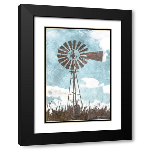 Windmill      Black Modern Wood Framed Art Print with Double Matting by Bluebird Barn