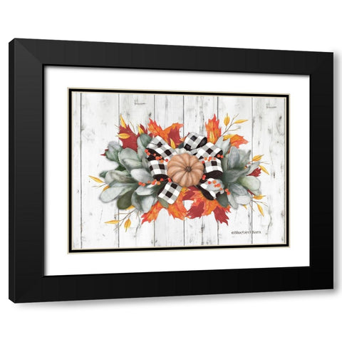 Orange Pumpkin Swag Black Modern Wood Framed Art Print with Double Matting by Bluebird Barn
