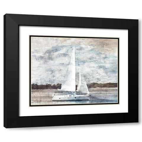 Sailboat on Water Black Modern Wood Framed Art Print with Double Matting by Bluebird Barn
