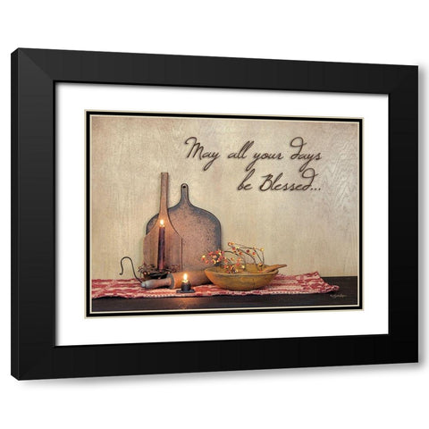 May All Your Days be Blessed Black Modern Wood Framed Art Print with Double Matting by Boyer, Susie