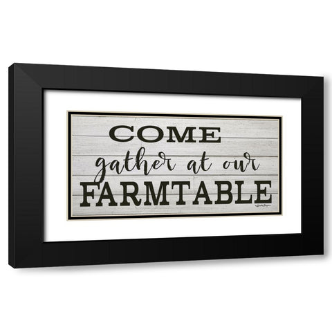 Come Gather at our Farm Table Black Modern Wood Framed Art Print with Double Matting by Boyer, Susie