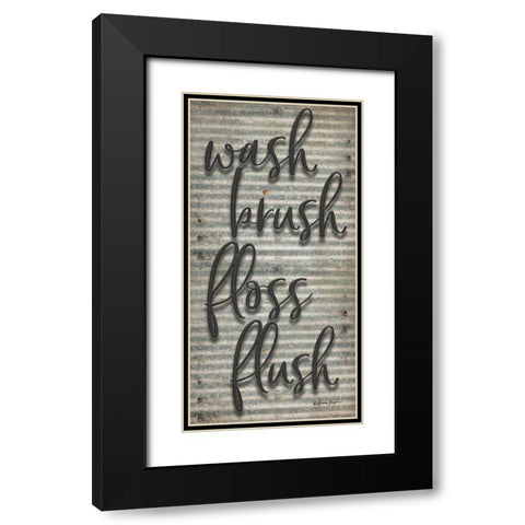 Wash Brush Floss Flush Black Modern Wood Framed Art Print with Double Matting by Boyer, Susie