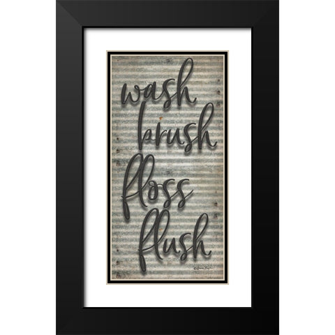 Wash Brush Floss Flush Black Modern Wood Framed Art Print with Double Matting by Boyer, Susie