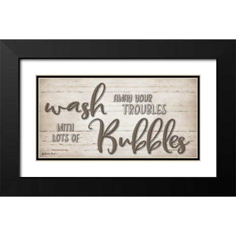 Wash Your Troubles Black Modern Wood Framed Art Print with Double Matting by Boyer, Susie