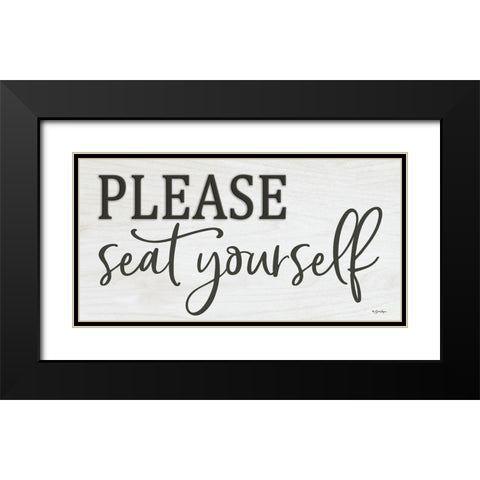 Please Seat Yourself Black Modern Wood Framed Art Print with Double Matting by Boyer, Susie