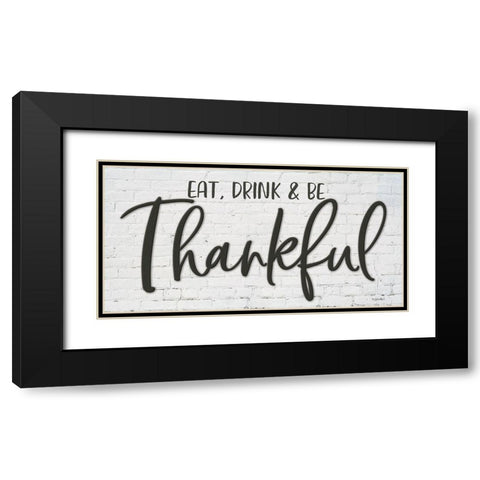 Thankful Black Modern Wood Framed Art Print with Double Matting by Boyer, Susie