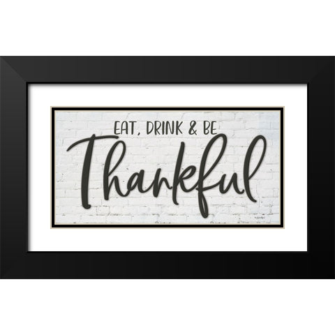 Thankful Black Modern Wood Framed Art Print with Double Matting by Boyer, Susie