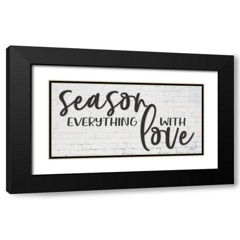 Season Everything with Love Black Modern Wood Framed Art Print with Double Matting by Boyer, Susie