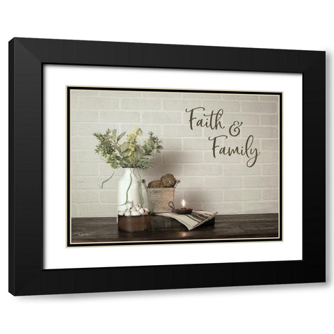 Faith and Family Black Modern Wood Framed Art Print with Double Matting by Boyer, Susie