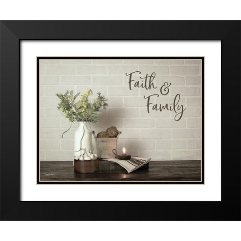 Faith and Family Black Modern Wood Framed Art Print with Double Matting by Boyer, Susie