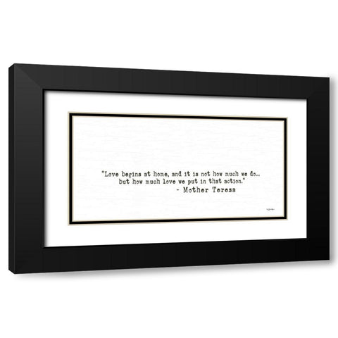 Love Begins at Home   Black Modern Wood Framed Art Print with Double Matting by Boyer, Susie
