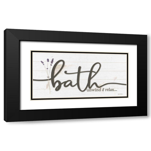 Bath Unwind And Relax Black Modern Wood Framed Art Print with Double Matting by Boyer, Susie