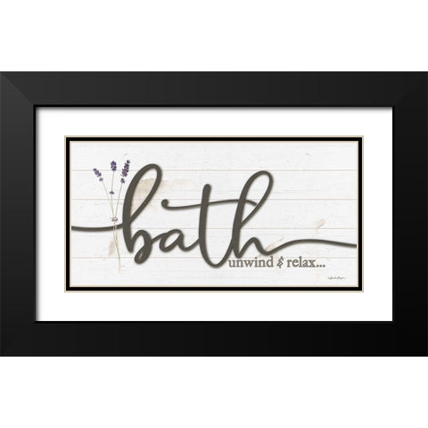 Bath Unwind And Relax Black Modern Wood Framed Art Print with Double Matting by Boyer, Susie