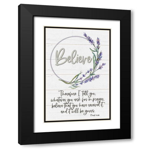 Believe Black Modern Wood Framed Art Print with Double Matting by Boyer, Susie