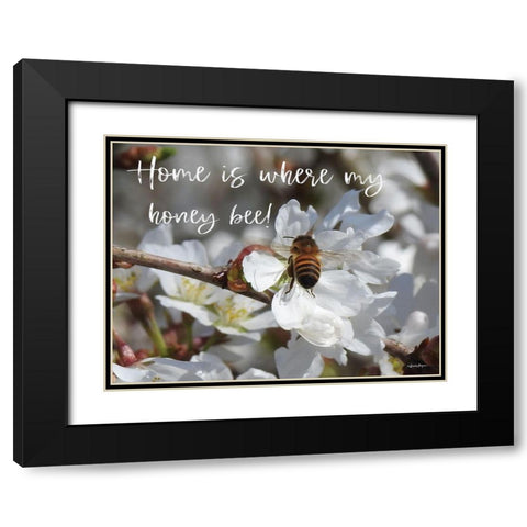 Home is Where My Honey Bee! Black Modern Wood Framed Art Print with Double Matting by Boyer, Susie