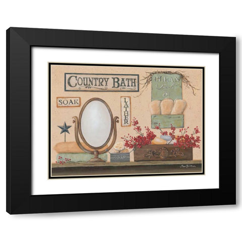 Country Bath Black Modern Wood Framed Art Print with Double Matting by Britton, Pam