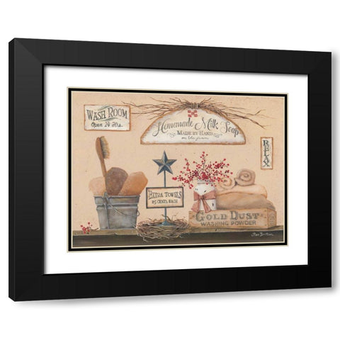 Wash Room Black Modern Wood Framed Art Print with Double Matting by Britton, Pam