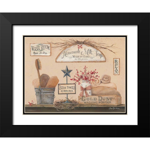 Wash Room Black Modern Wood Framed Art Print with Double Matting by Britton, Pam